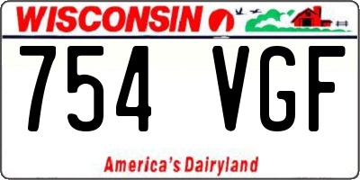 WI license plate 754VGF