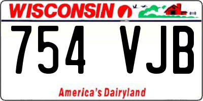 WI license plate 754VJB