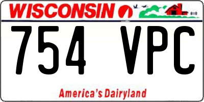 WI license plate 754VPC