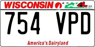 WI license plate 754VPD