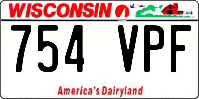 WI license plate 754VPF