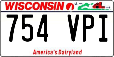 WI license plate 754VPI
