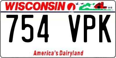 WI license plate 754VPK
