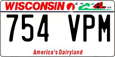 WI license plate 754VPM