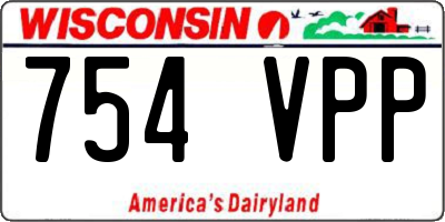 WI license plate 754VPP