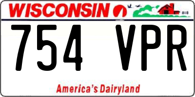 WI license plate 754VPR