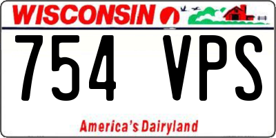 WI license plate 754VPS