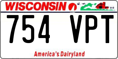 WI license plate 754VPT