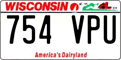 WI license plate 754VPU