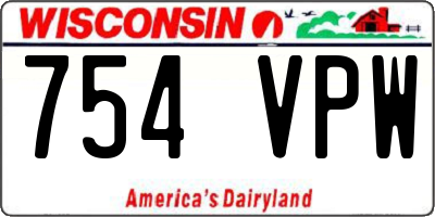 WI license plate 754VPW