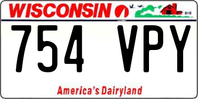 WI license plate 754VPY