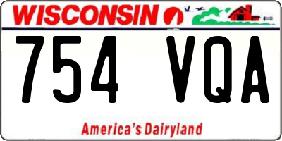 WI license plate 754VQA