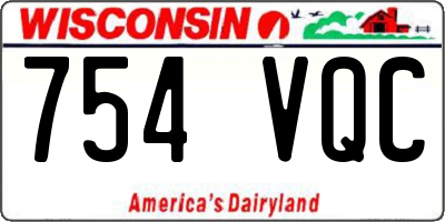 WI license plate 754VQC