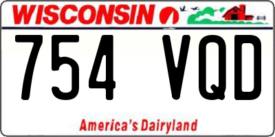 WI license plate 754VQD