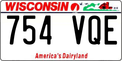 WI license plate 754VQE