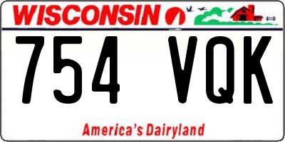 WI license plate 754VQK