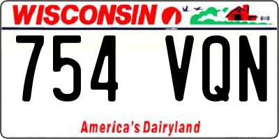 WI license plate 754VQN