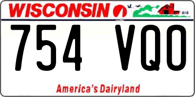 WI license plate 754VQO