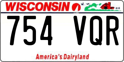 WI license plate 754VQR