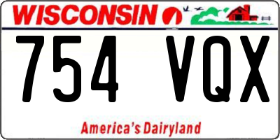 WI license plate 754VQX