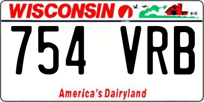 WI license plate 754VRB