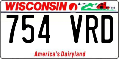 WI license plate 754VRD