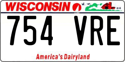 WI license plate 754VRE