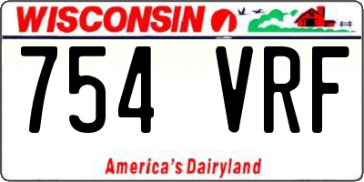 WI license plate 754VRF