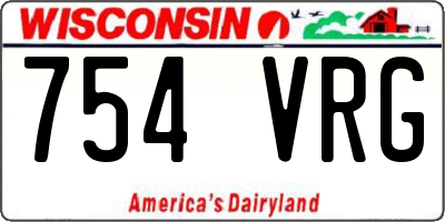 WI license plate 754VRG