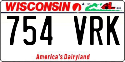 WI license plate 754VRK