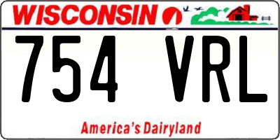 WI license plate 754VRL