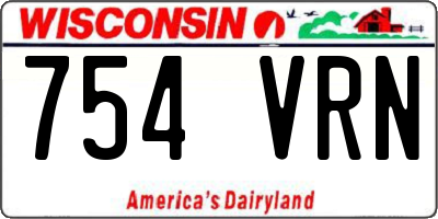 WI license plate 754VRN