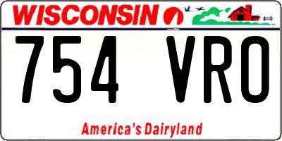 WI license plate 754VRO