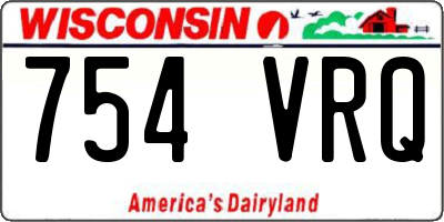 WI license plate 754VRQ