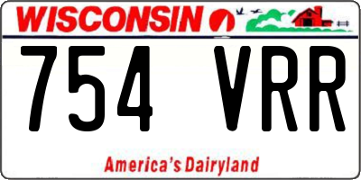 WI license plate 754VRR