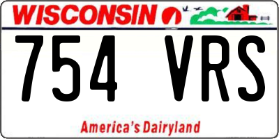 WI license plate 754VRS