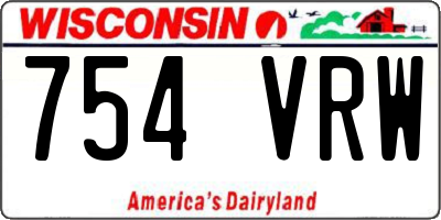 WI license plate 754VRW