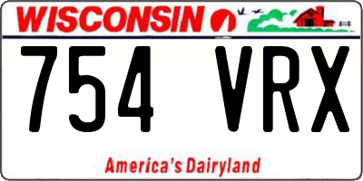 WI license plate 754VRX