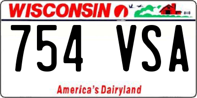 WI license plate 754VSA