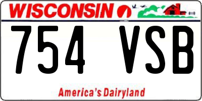 WI license plate 754VSB