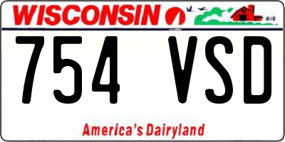 WI license plate 754VSD