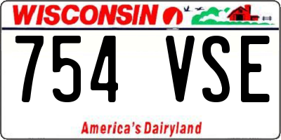 WI license plate 754VSE