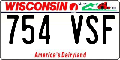 WI license plate 754VSF
