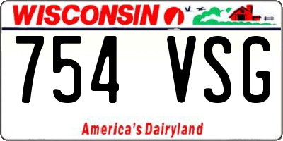 WI license plate 754VSG