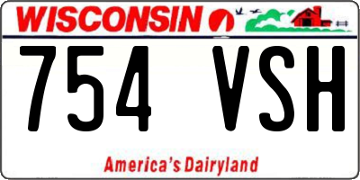 WI license plate 754VSH