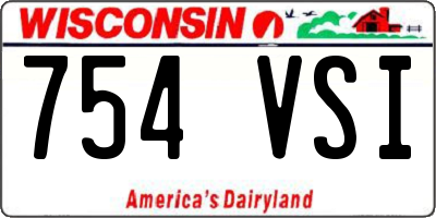 WI license plate 754VSI