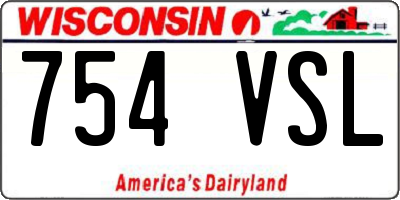 WI license plate 754VSL