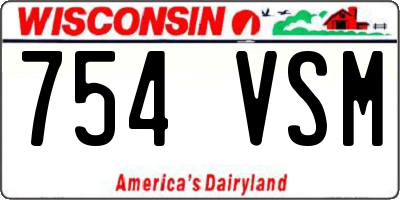 WI license plate 754VSM