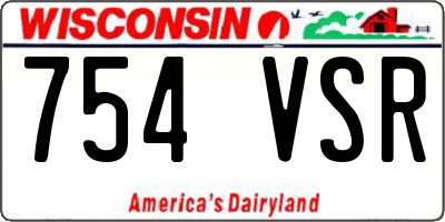 WI license plate 754VSR