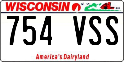 WI license plate 754VSS